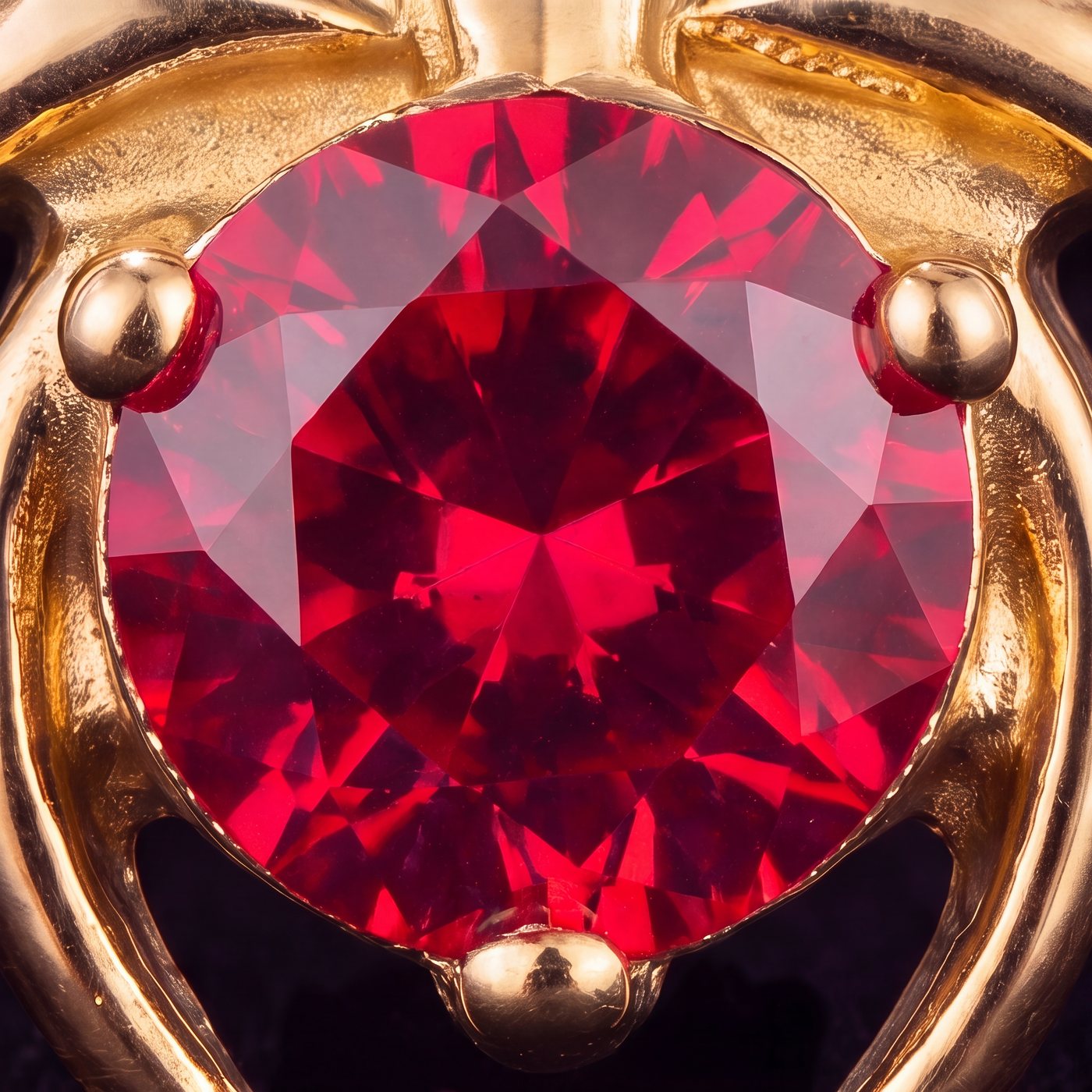 Antares — A gold spider with a garnet heart
