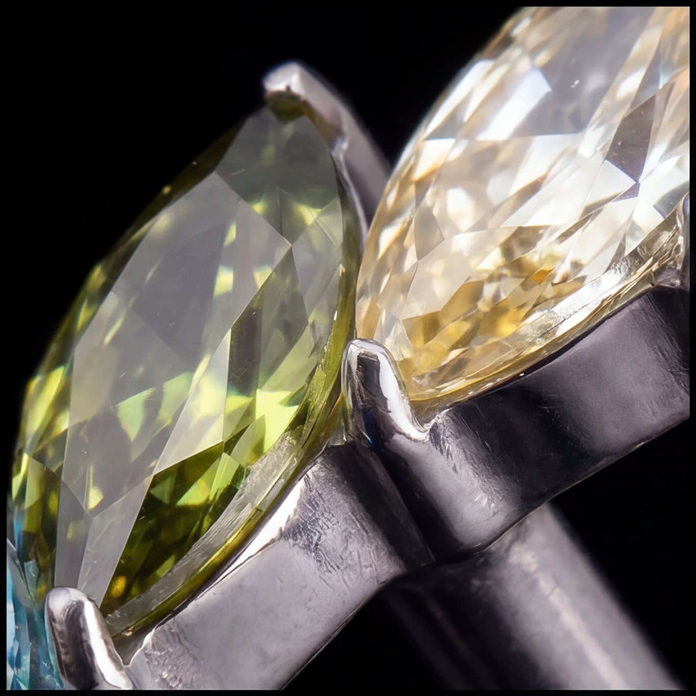 Aurora — Six marquise stones in a rainbow arc