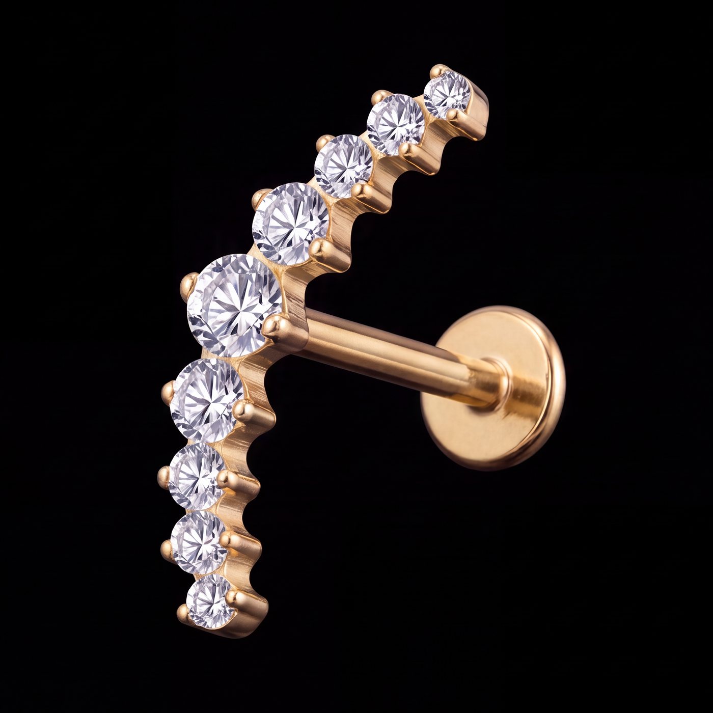 Celeste — A crescent of nine graduated stones