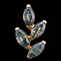 Fern — Moss agate leaves on a golden stem