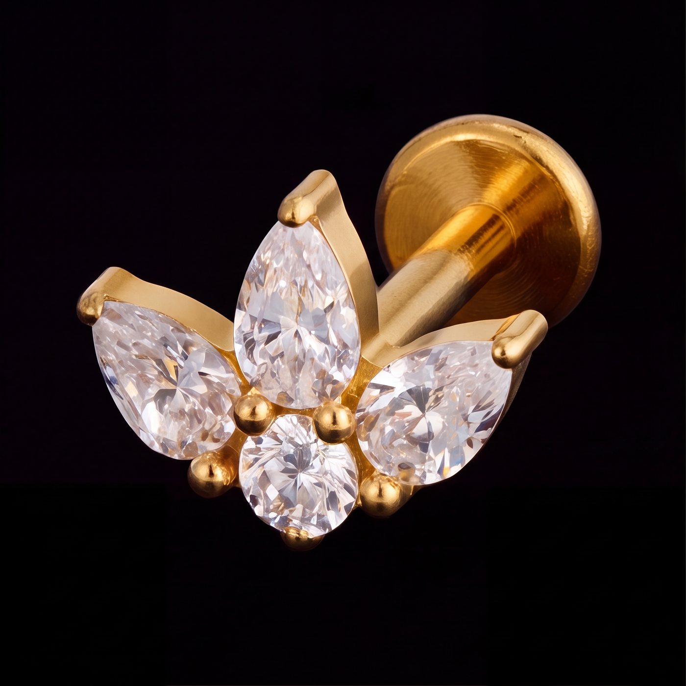 Fleur — Three golden dewdrops in bloom