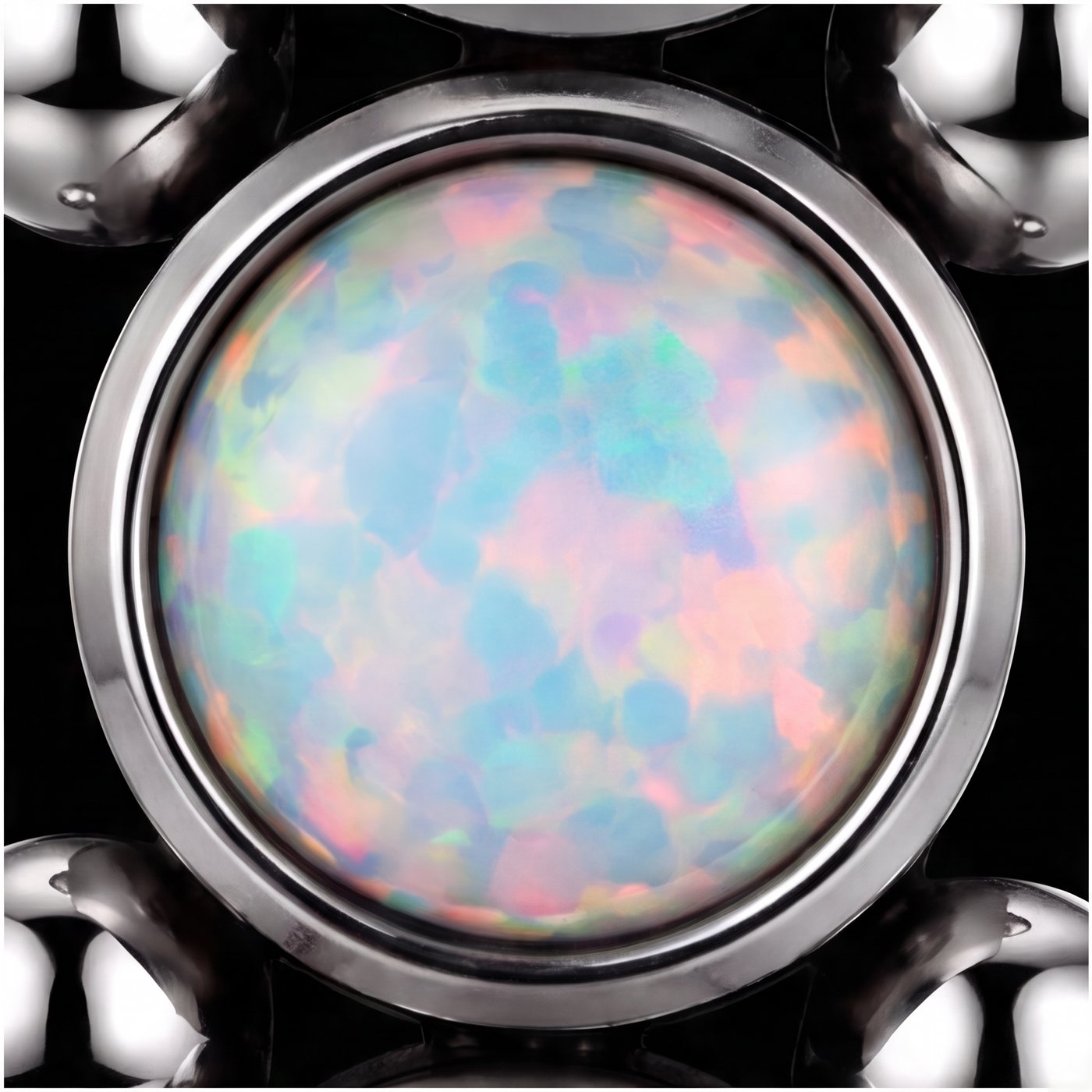 Iris — Three opals descending in titanium
