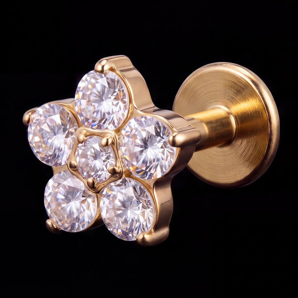 Jasmine — A five-petal crystal flower in gold