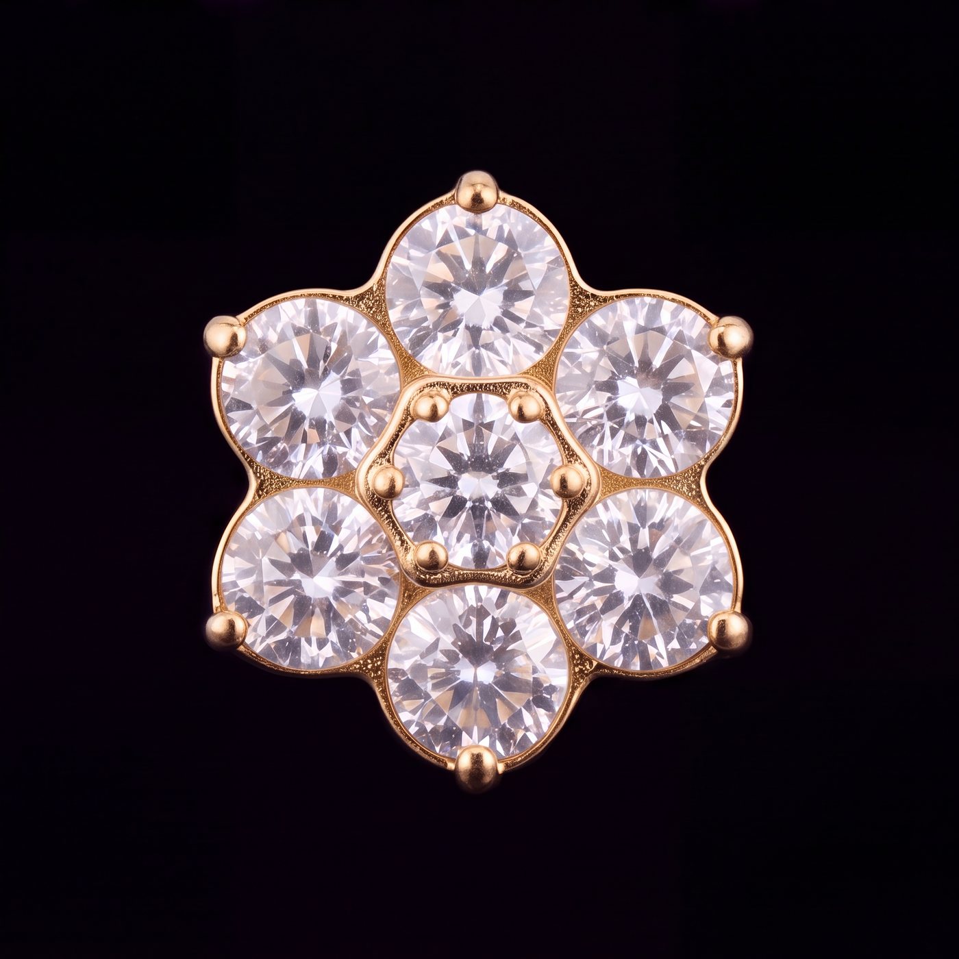 Jasmine — A five-petal crystal flower in gold