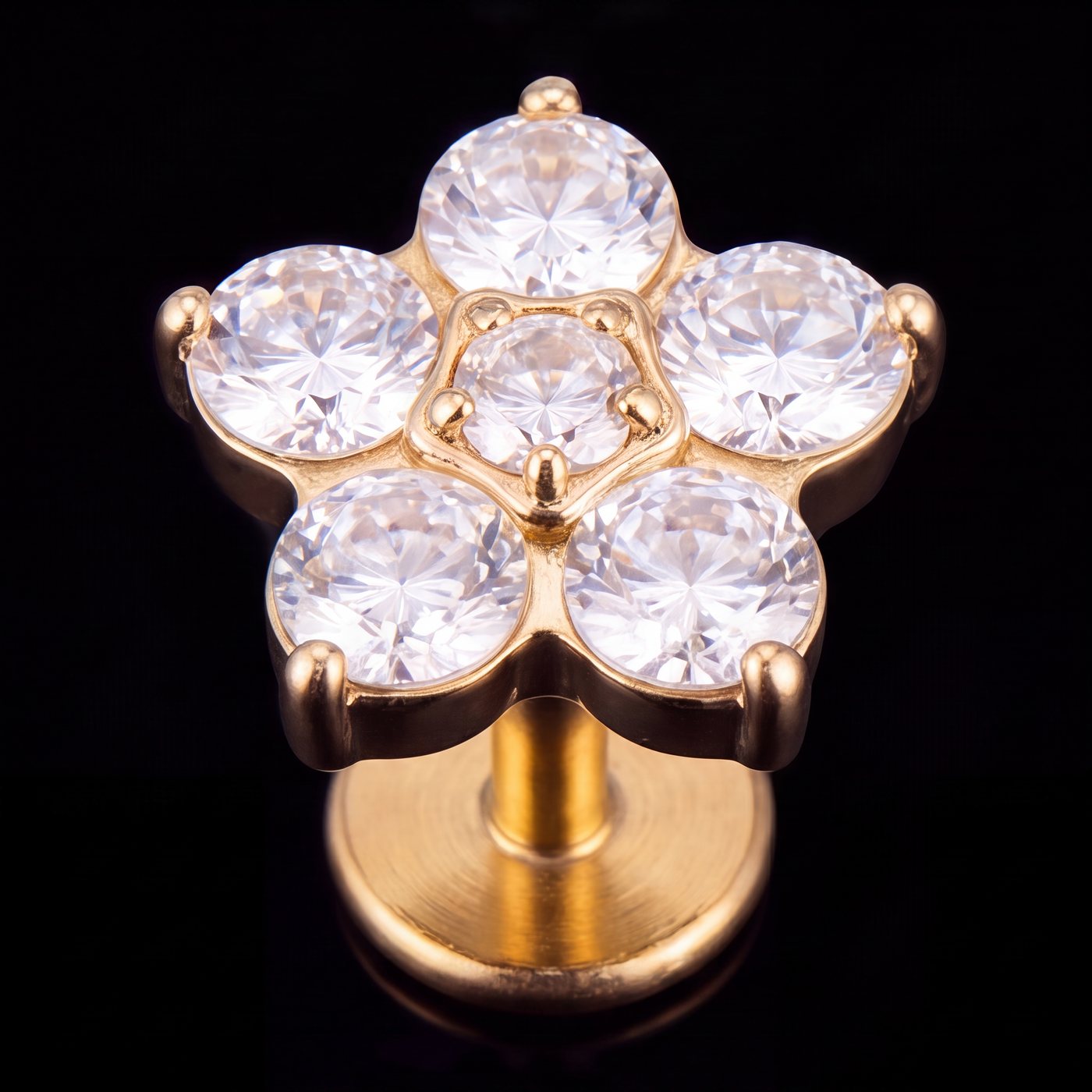 Jasmine — A five-petal crystal flower in gold