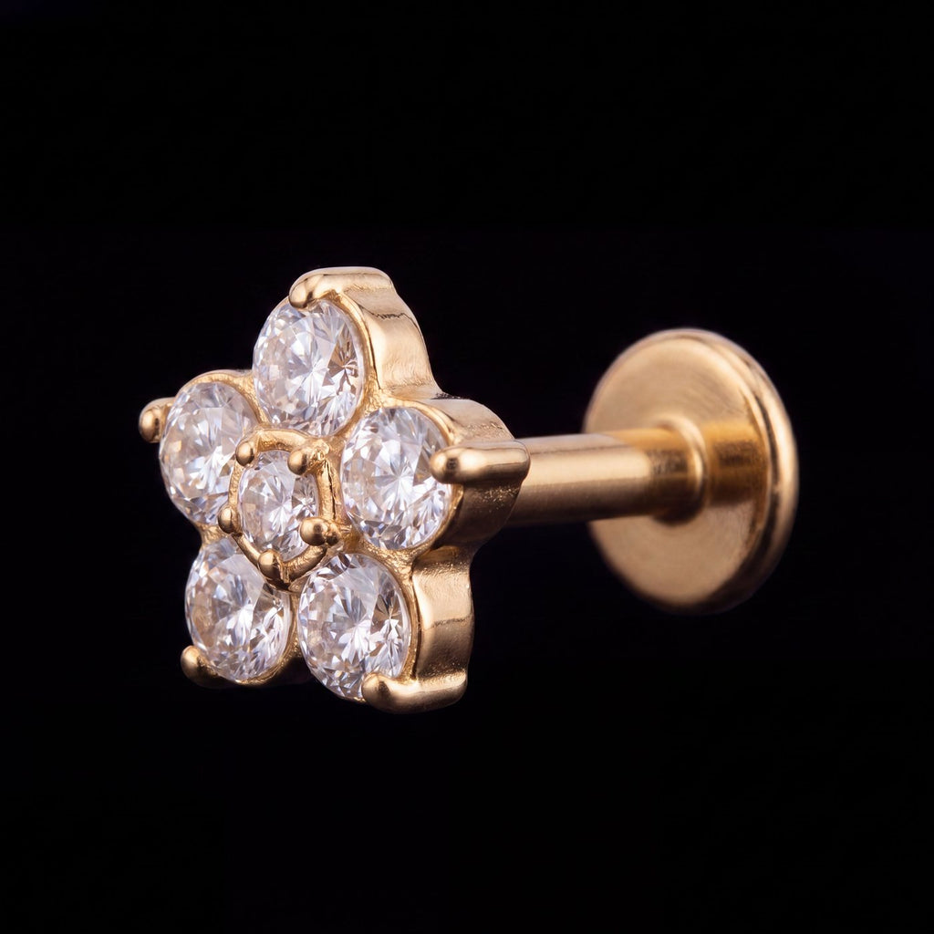 Jasmine — A five-petal crystal flower in gold