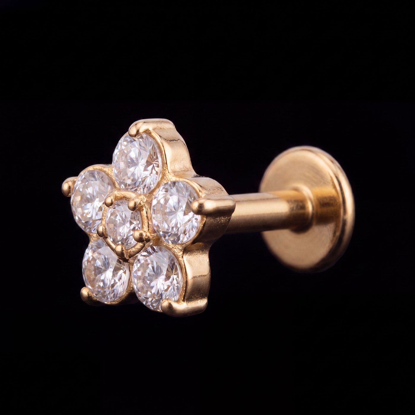 Jasmine — A five-petal crystal flower in gold