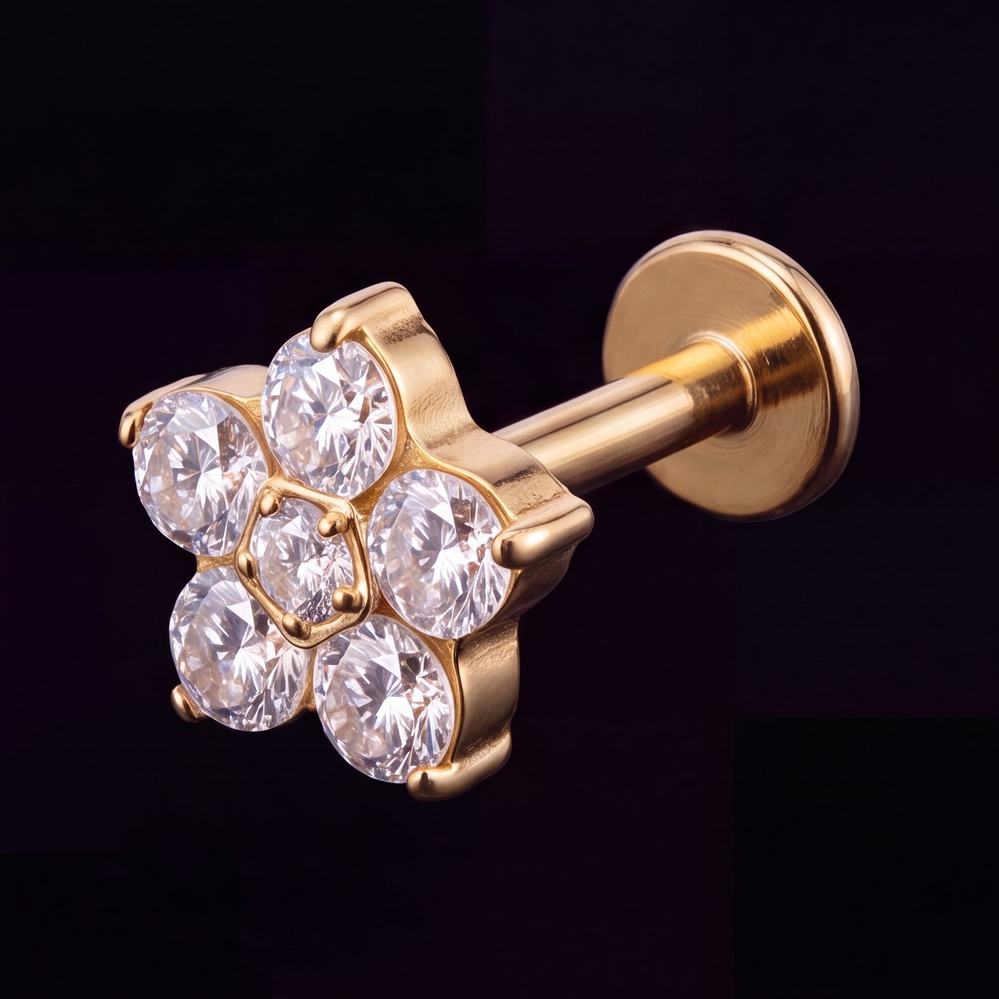 Jasmine — A five-petal crystal flower in gold