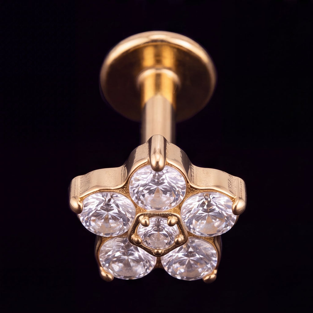 Jasmine — A five-petal crystal flower in gold