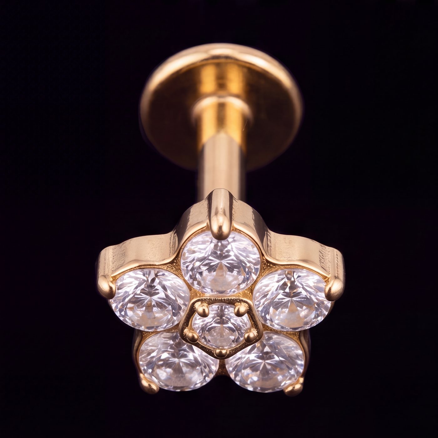 Jasmine — A five-petal crystal flower in gold
