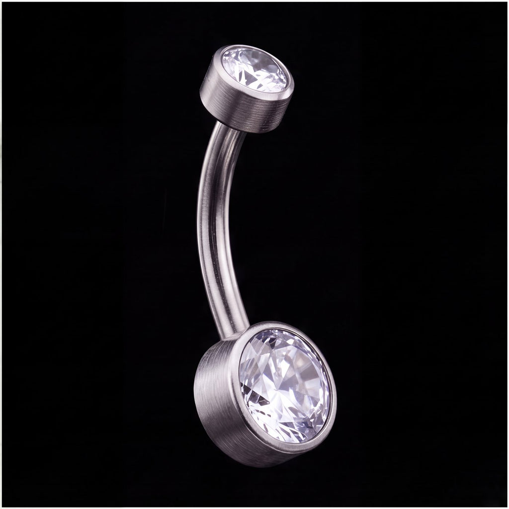 Viola — Twin bezel stones on a bare curve