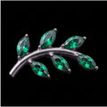 Olive — A silver branch of six green leaves