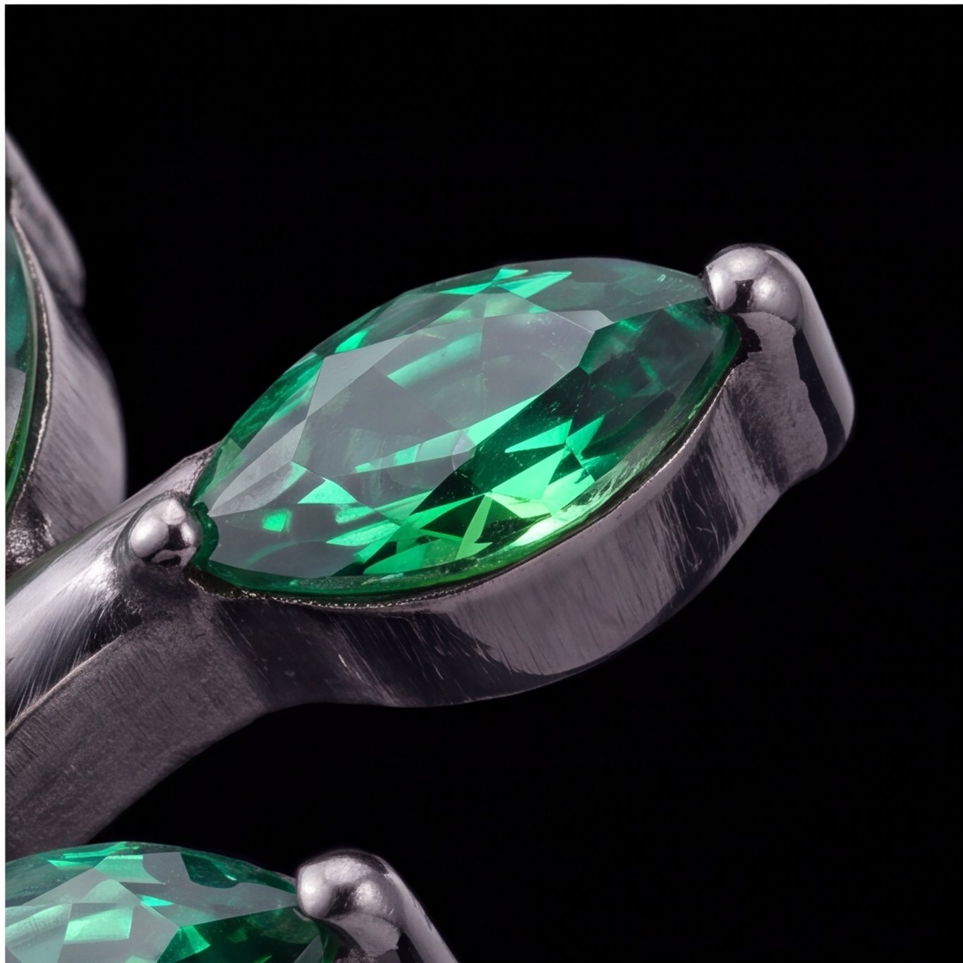 Olive — A silver branch of six green leaves