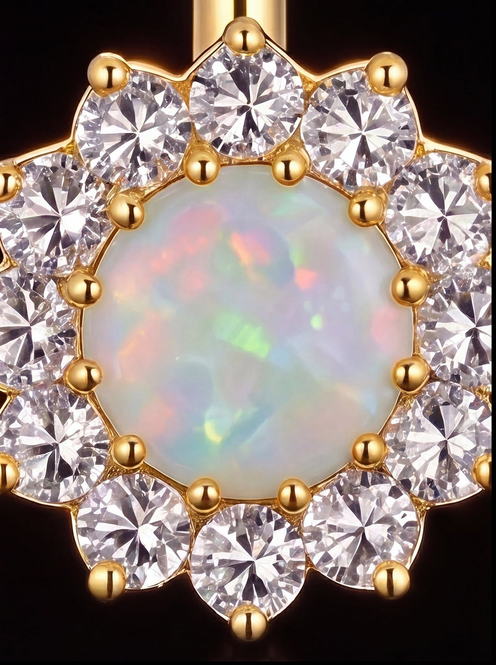 Opaline — An opal bloom haloed in crystal