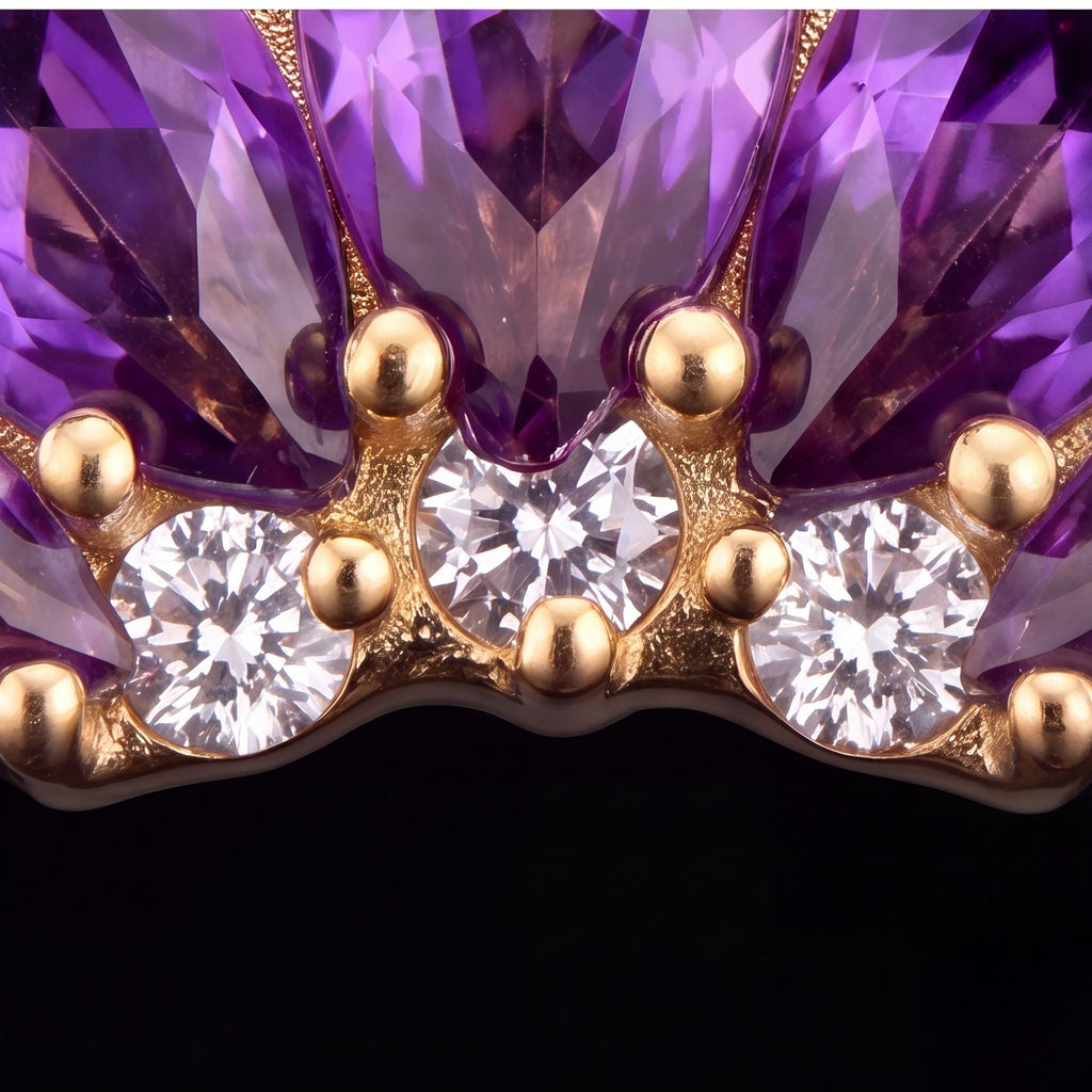 Mira — Amethyst marquise petals in gold