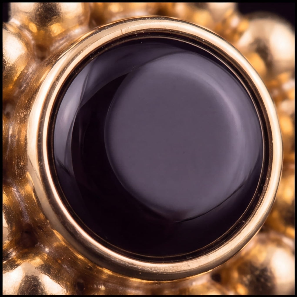 Anemone — black agate dome macro